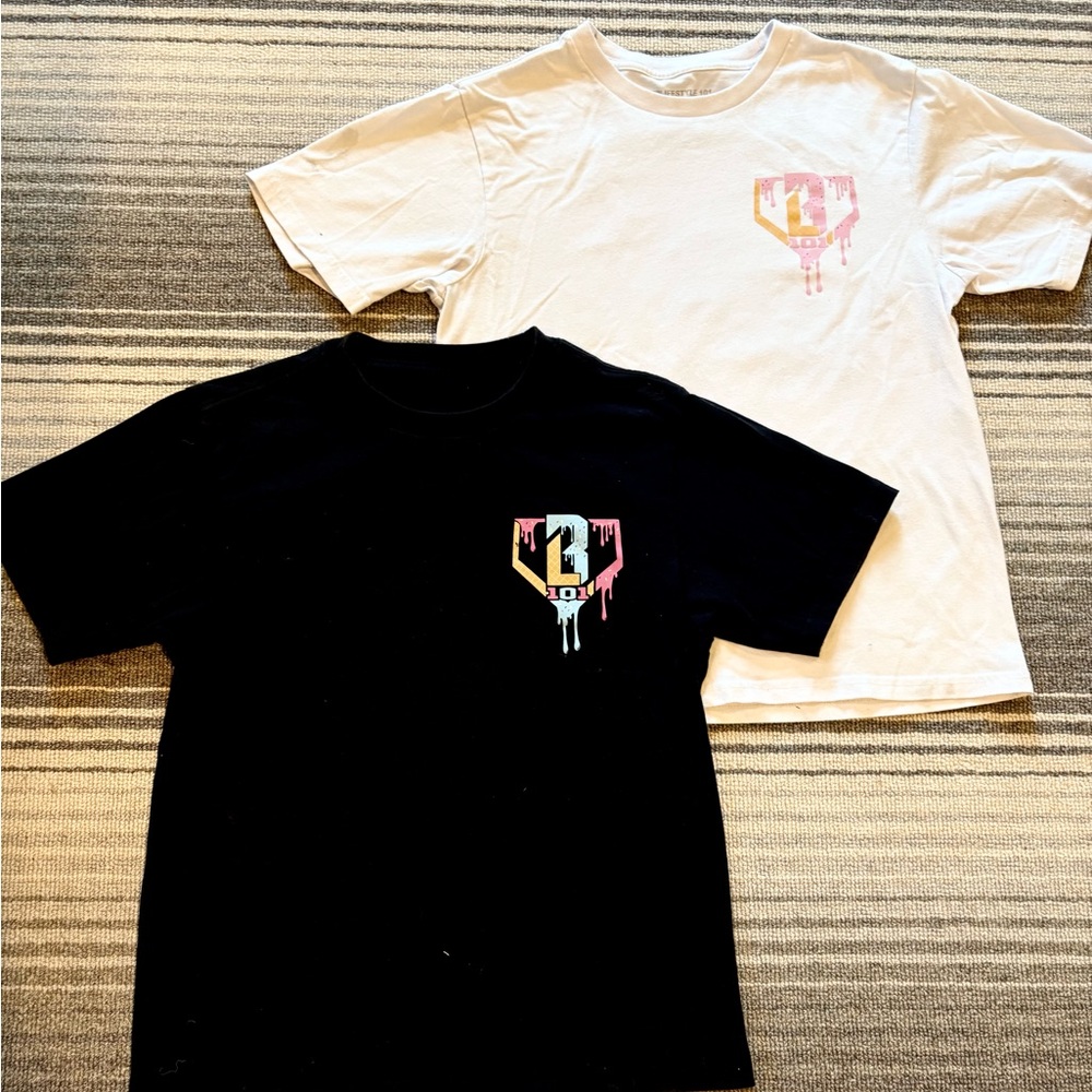 2 Baseball Lifestyle 101 tees- Black ans White